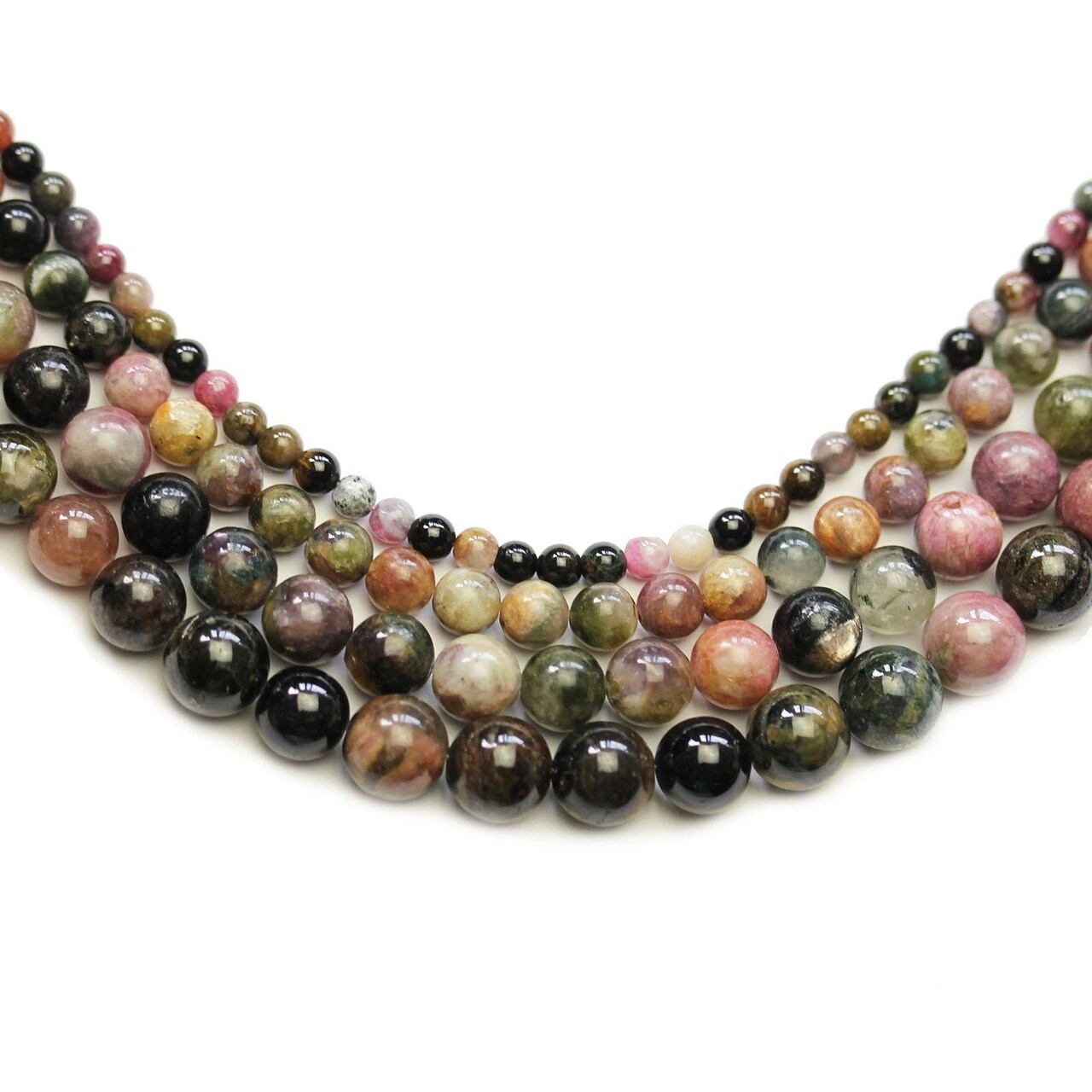 Multi-pack - Tourmaline (A Quality) Stone Round Beads (sizes 4mm, 6mm, 8mm, 10mm)